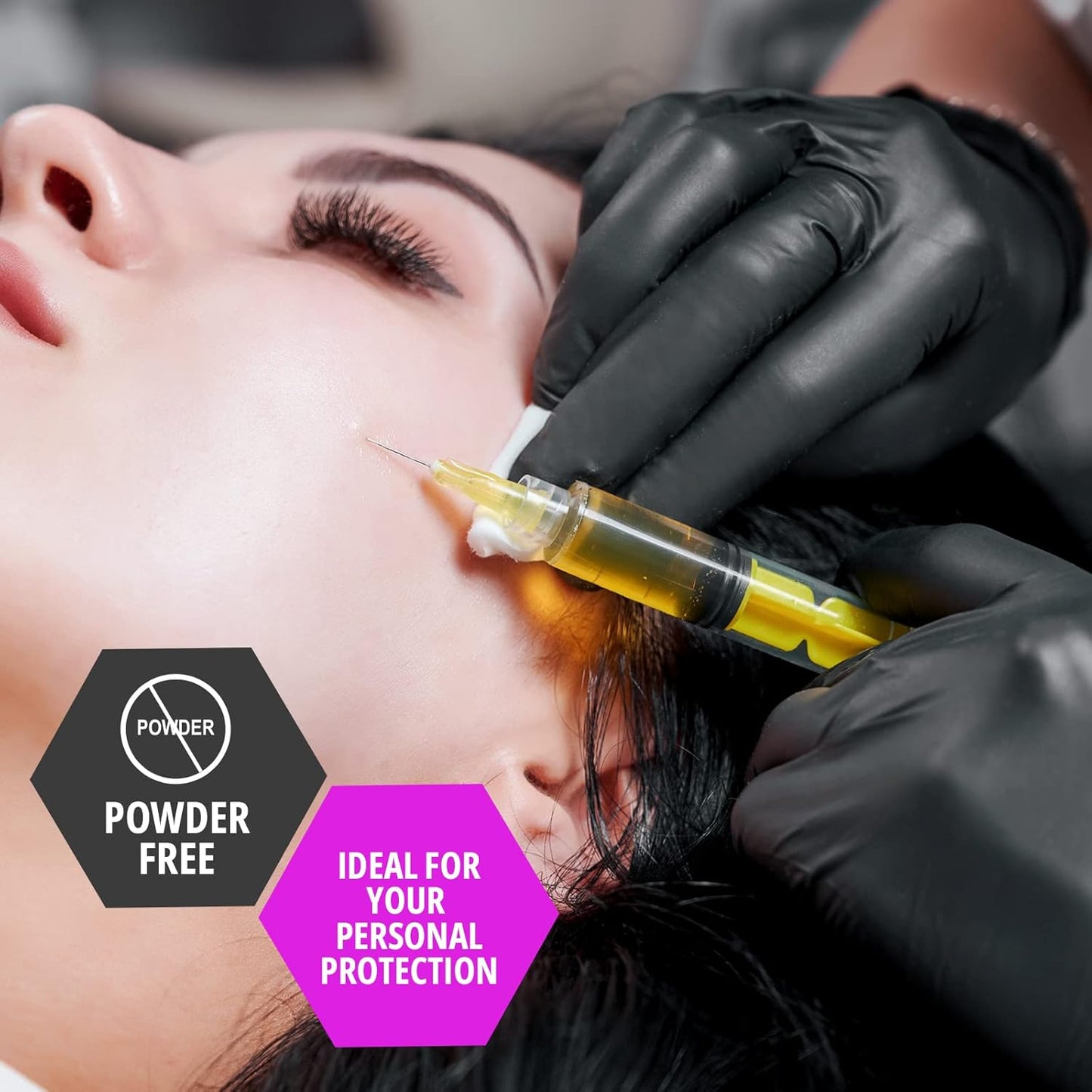 MedPride Black Nitrile Exam Non-Sterile Powder Free Gloves - 6 MIl Thick - 100 Gloves / Case of 10