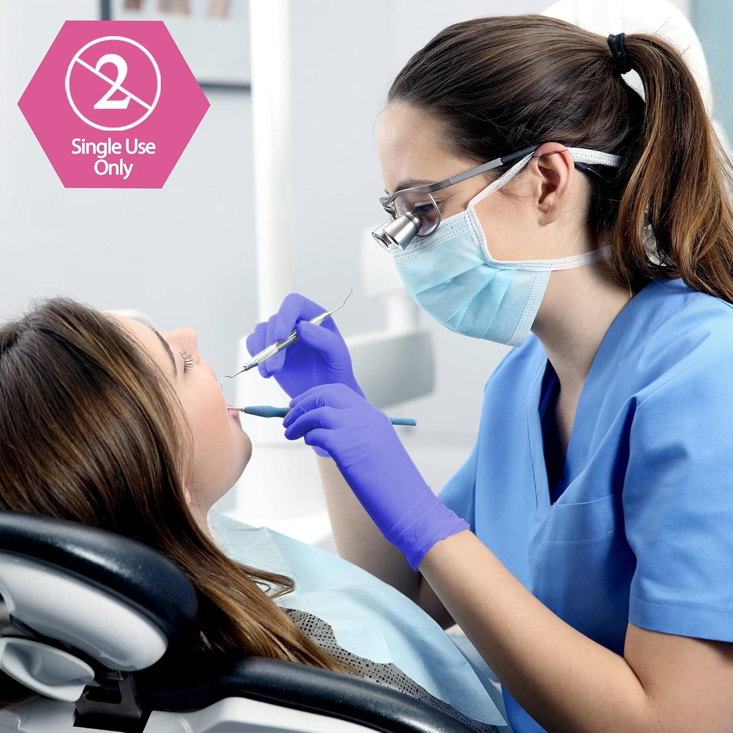 MedPride Nitrile Exam Gloves 4 Mil Thick (Non-Latex) Non-Sterile Powder Free - 100 Gloves / Case of 10 (1000 count)