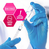 MedPride Nitrile Exam Gloves 4.3 Mil Thick Non-Sterile Powder Free - 180 Gloves / Case of 10 (1800 count)