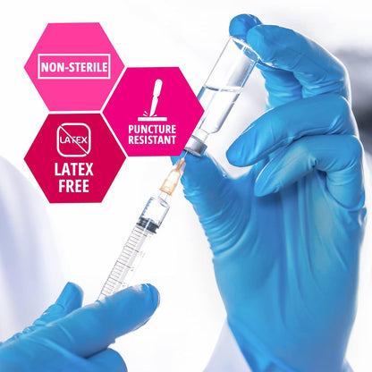 MedPride Nitrile Exam Gloves 4.3 Mil Thick Non-Sterile Powder Free - 180 Gloves / Case of 10 (1800 count)