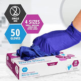 MedPride Nitrile Ice Blue Exam Gloves 4.6 Mil Thick Powder Free Non Sterile - 50 Gloves / Case of 20(1000 count)