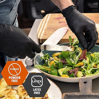 MedPride Black Vinyl Nitrile Gloves 4 Mil Thick Non-Sterile Powder Free - 50 Gloves / Case of 20 (1000 count)