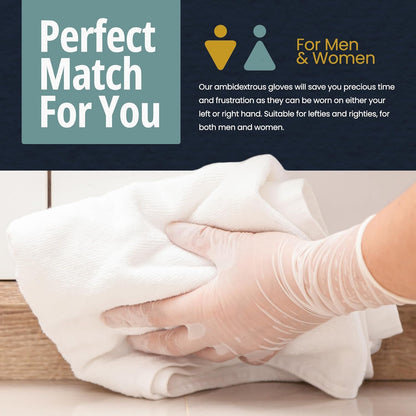 MedPride Vinyl Exam Gloves 4 Mil Thick Non-Sterile Powder Free - 100/box, Case of 10 (1000 count)