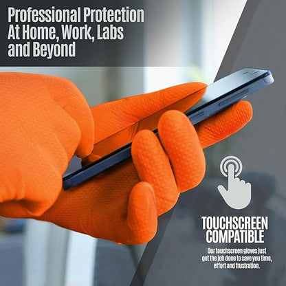MedPride Maxx Strength Nitrile Industrial Orange Gloves, 8 Mil Thick - 100 Gloves / Case of 10 (1000 Count)