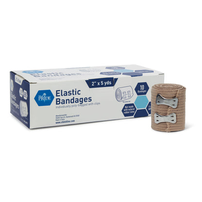 MedPride Non-Sterile Elastic Bandage with Clips - 2" - 10/Box, Case 5 (50 Count)