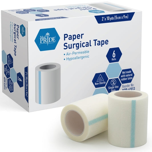 MedPride Paper Surgical Tape, 2" x 10 yds - 6/Box, Case of 12 (72 Count)