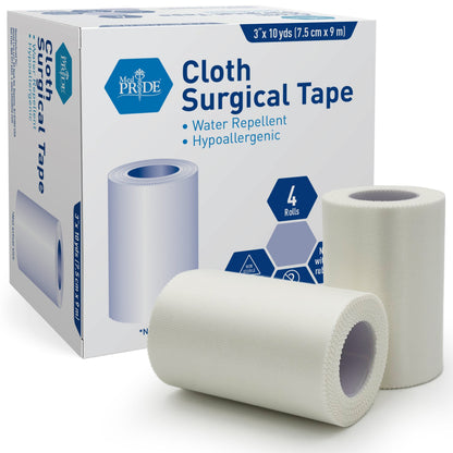 MedPride Cloth Surgical Tape, 3" x 10 yds - 4/Box, Case of 12 (48 Count)