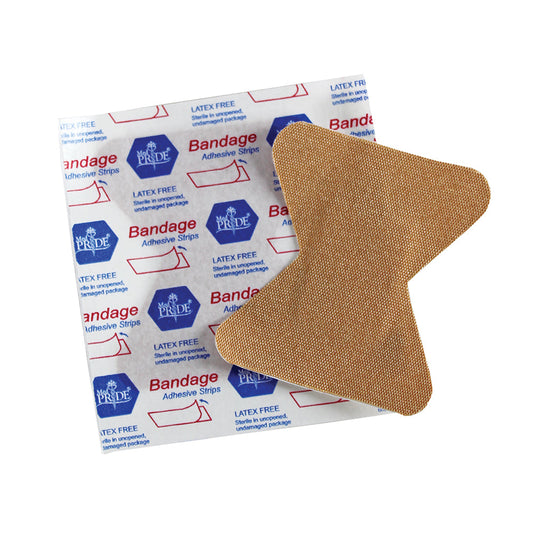 MedPride Sterile Fabric Fingertip Adhesive Bandages, 1.75" x 2" - 100/Box, Case of 24 (2400 Count)