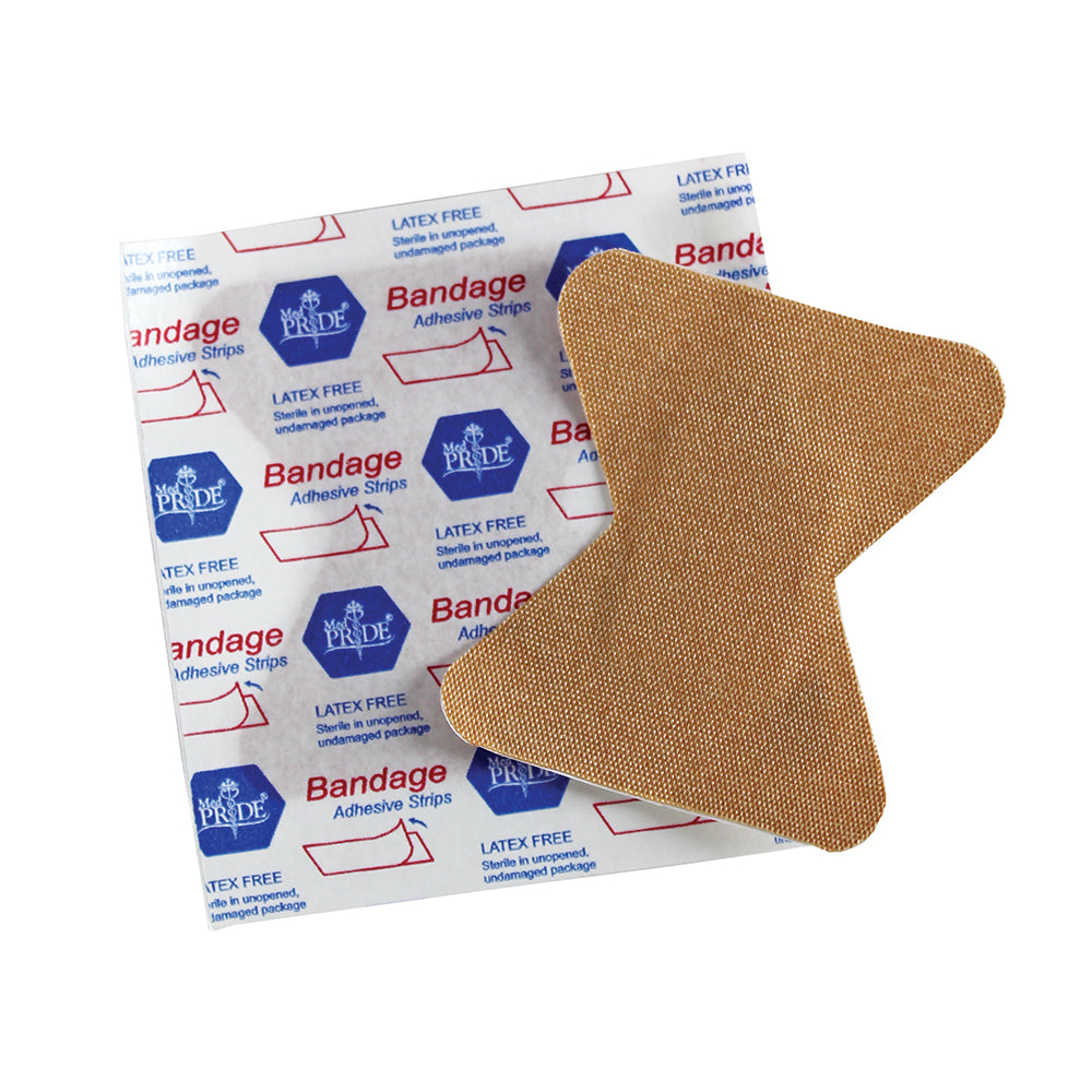 MedPride Sterile Fabric Fingertip Adhesive Bandages, 1.75" x 2" - 100/Box, Case of 24 (2400 Count)