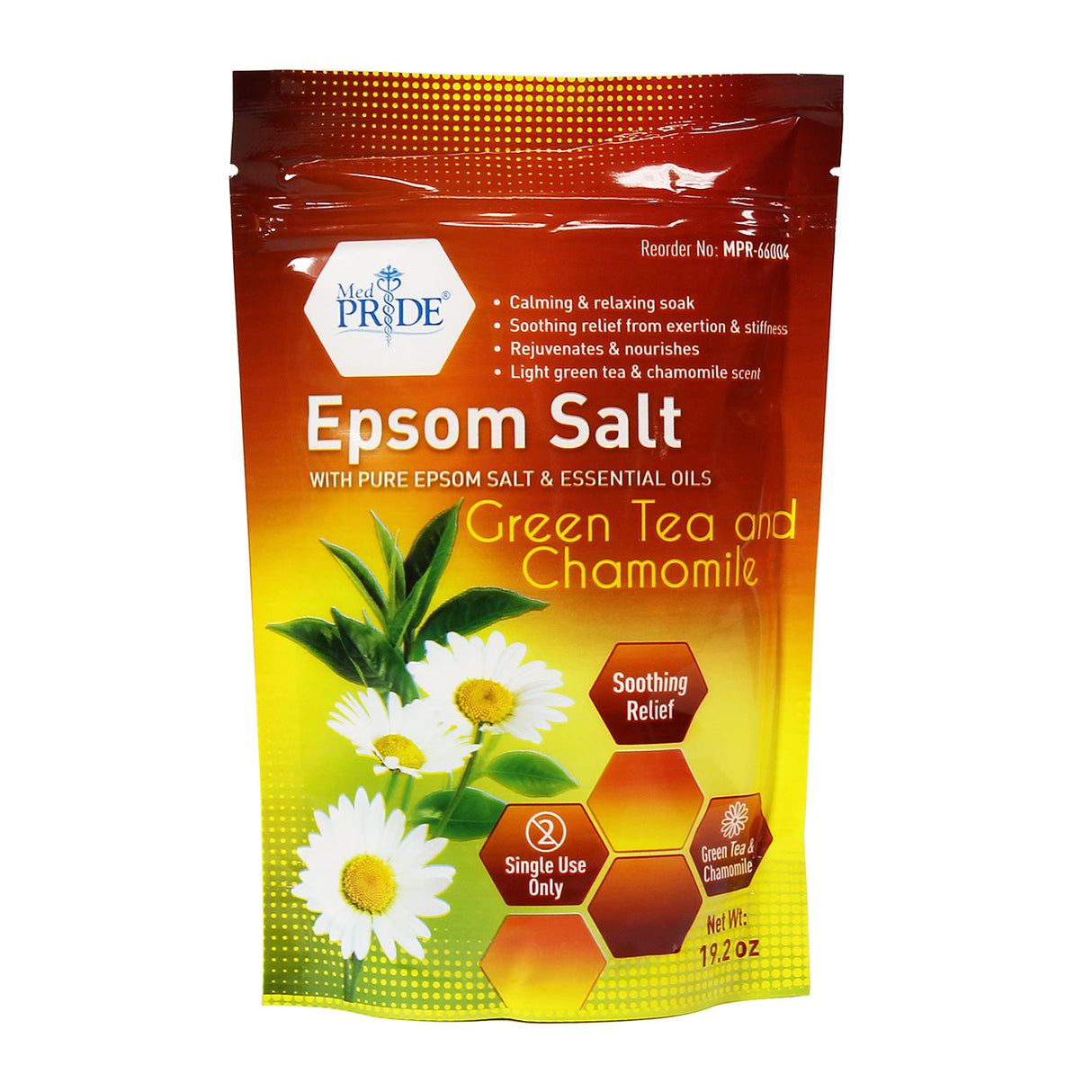 MedPride Epsom Salt, Relaxing Foot Bath Soak with Essential Oils, 19.2 oz. - Case of 12