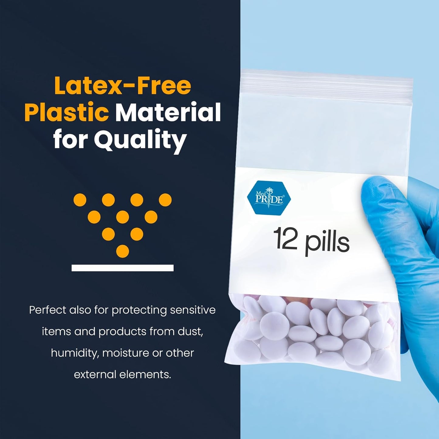 MedPride Reusable Clear Zip Closure Bags, Size 4" x 6", 100 Bags, Case of 10 (1000 Count)