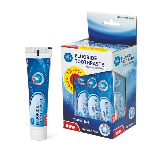 MedPride Fluoride Toothpaste, 1.5oz. Tubes - 12/Box, Case of 12 (144 Count)