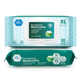 MedPride Disposable XL Premoistened Washcloths 8" x 12", 80 Sheets / Case of 6 (480 Count)