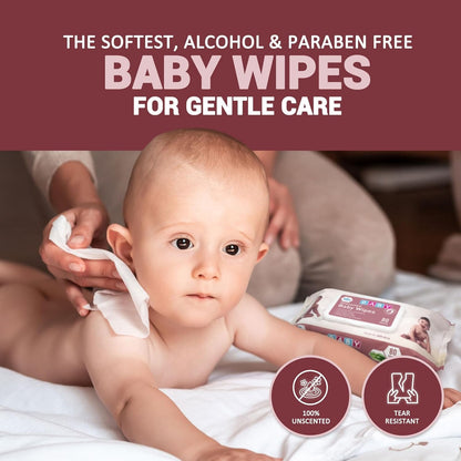 MedPride Baby Wipes, Unscented with Aloe Vera and Vitamin E, Pink 6" x 7.5", 80/Pack, Case of 24 (1920 count)