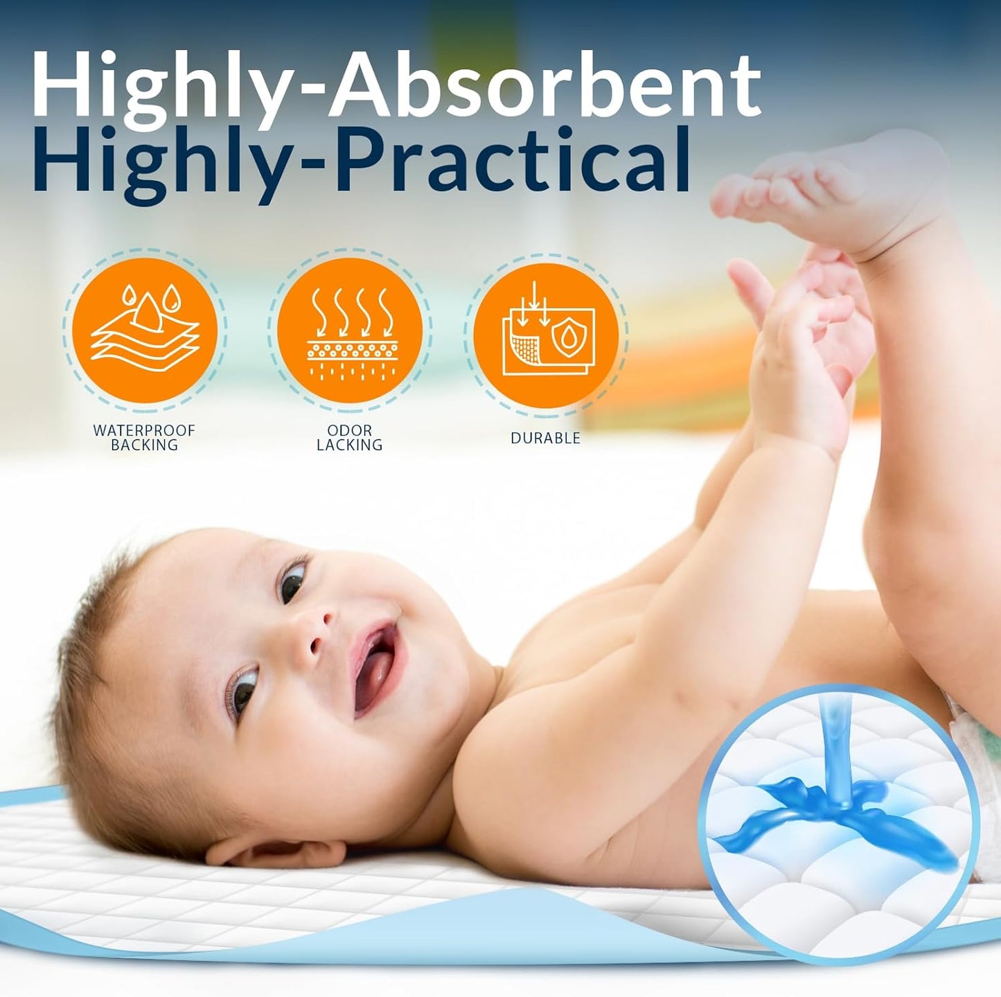 MedPride Disposable Underpads, 23"x36" (45 gram) 25/Box, Case of 6 (150 Count)