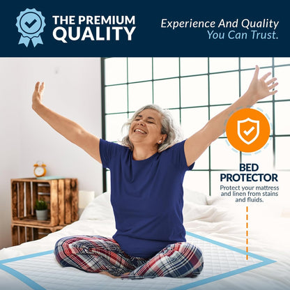 MedPride Disposable Underpads, 23"x36" (60 gram) 50/Pack - Case of 3 (150 Count)