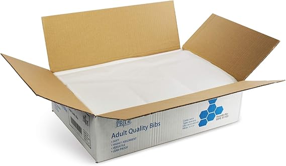 MedPride Disposable Adult Bibs, Over the Head, 16"W x 33"L - 300 Counts