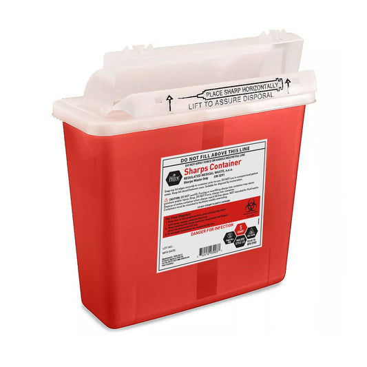 MedPride 5 Quart Sharps Containers, Mailbox Style, 20/cs