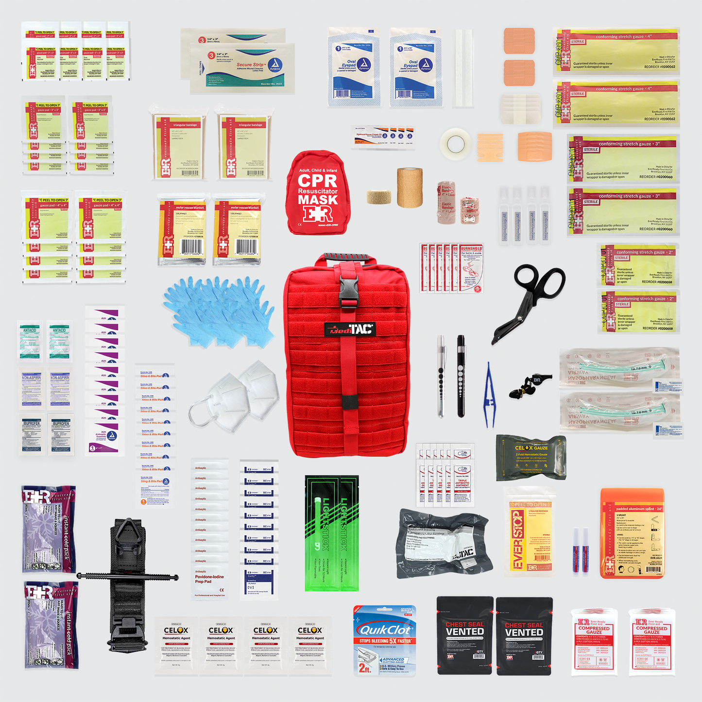 Rip-Away Fully Stocked Tactical Trauma Kit - Chest Seals, Tourniquet, & Bleeding Control