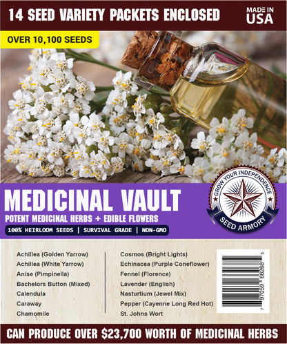 Medicinal Survival Seed Vault - 14 Varieties