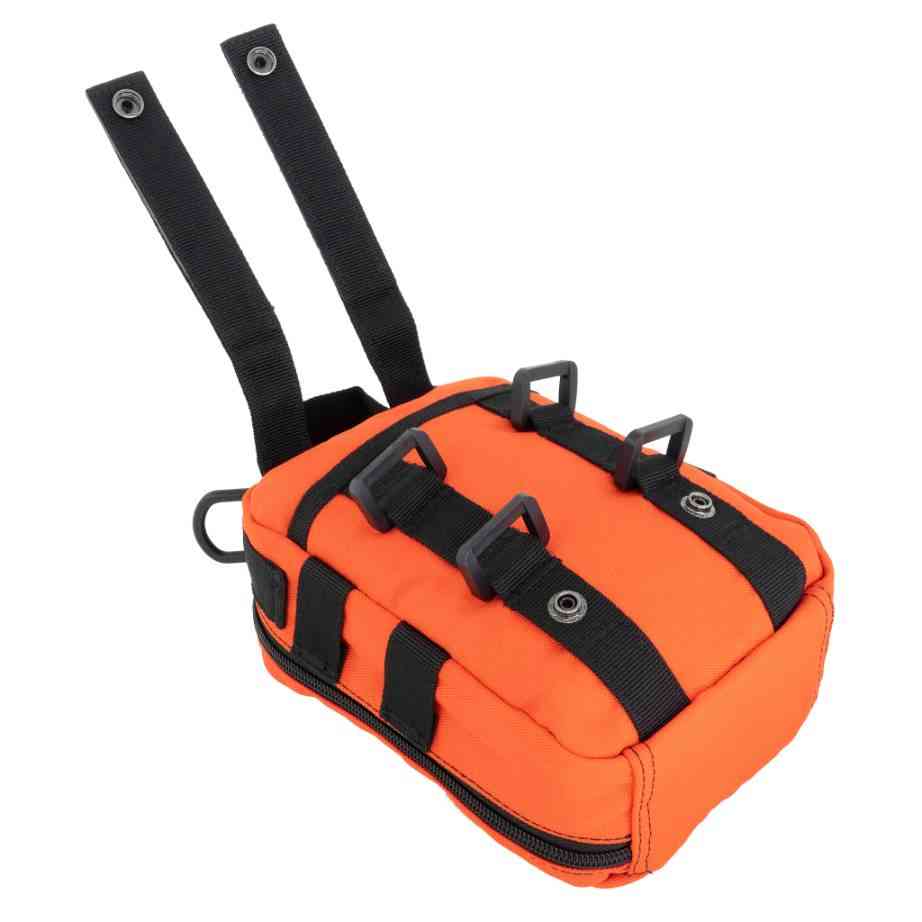 LINE2design MOLLE Pouch, Emergency Medical, Trauma Bag, Gunshot Bag for First Aid (IFAK), Utility Pouch, includes USA Patch - Orange
