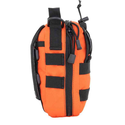LINE2design MOLLE Pouch, Emergency Medical, Trauma Bag, Gunshot Bag for First Aid (IFAK), Utility Pouch, includes USA Patch - Orange