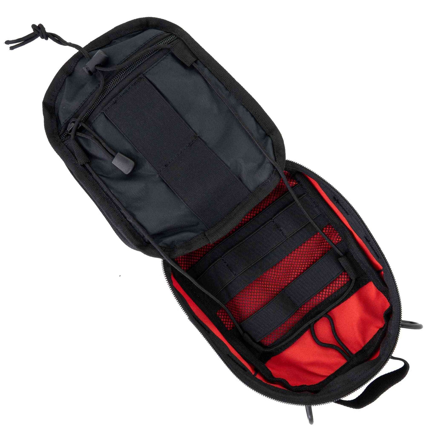 LINE2design MOLLE Pouch, Emergency Medical, Trauma Bag, Gunshot Trauma for First Aid (IFAK), Utility Pouch, includes USA Patch - Red