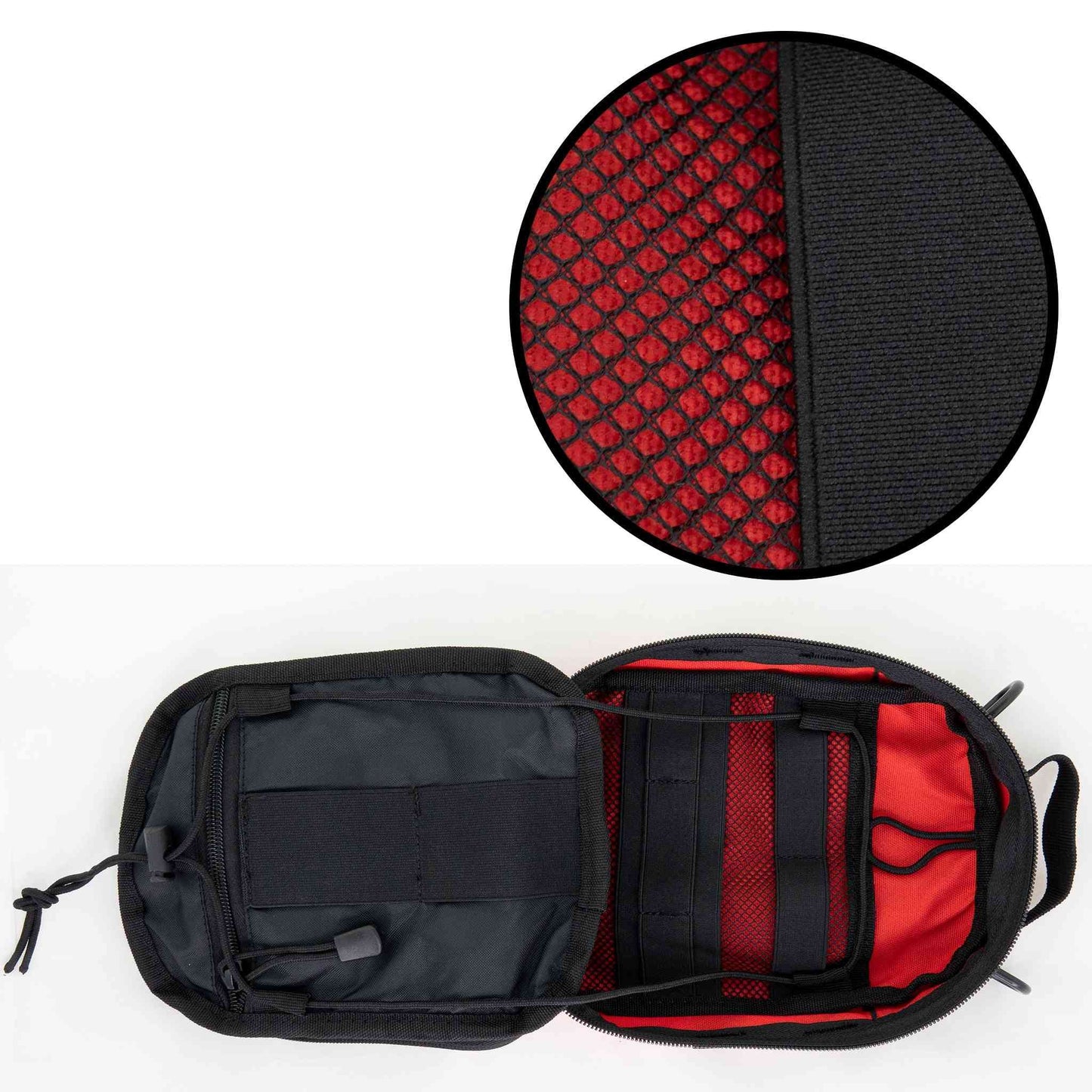 LINE2design MOLLE Pouch, Emergency Medical, Trauma Bag, Gunshot Trauma for First Aid (IFAK), Utility Pouch, includes USA Patch - Red