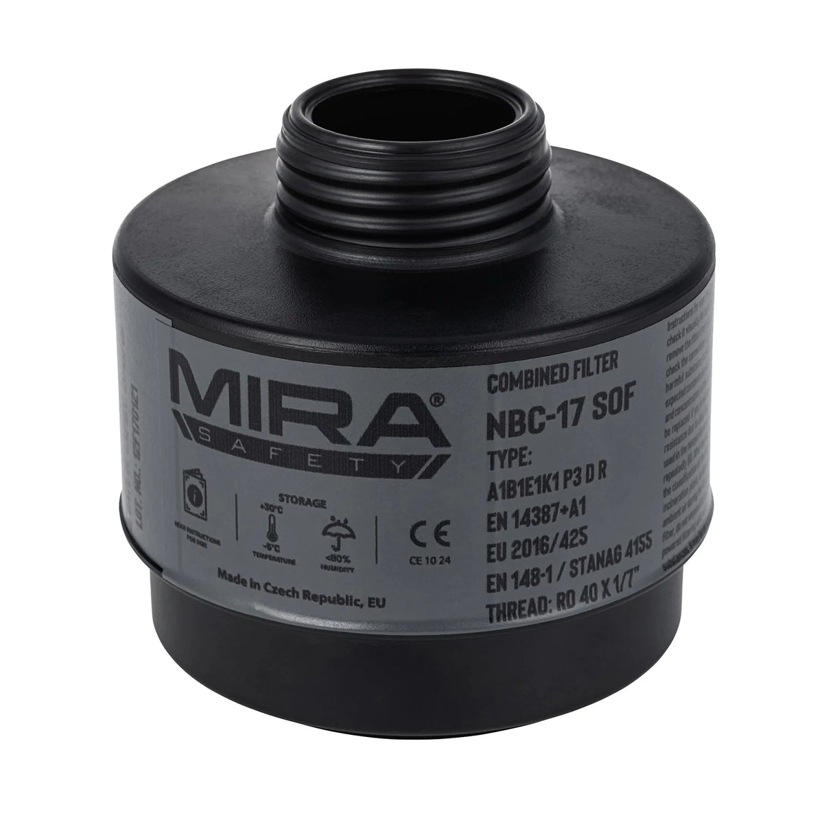 NBC-17 SOF 40mm CBRN Gas Mask Filter – NATO Thread | 10-Year Shelf Life | P3+A2B1E1K1 Protection