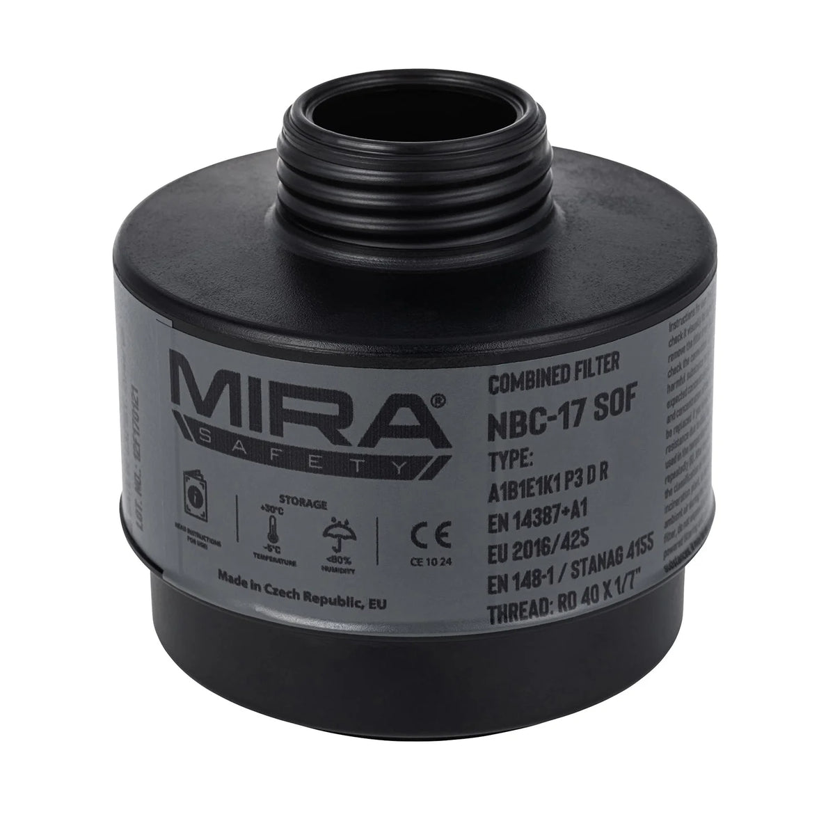 NBC-17 SOF 40mm CBRN Gas Mask Filter – NATO Thread | 10-Year Shelf Life | P3+A2B1E1K1 Protection