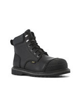Kiwi Premium Black Action Leather 6" Steel Toe Waterproof Cap-Toe Work Boots [P69004]
