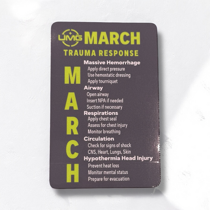 UMG x ONE SHEAR® MARCH Medical Response Label – 4” Tall Vinyl Decal for Trauma Kits