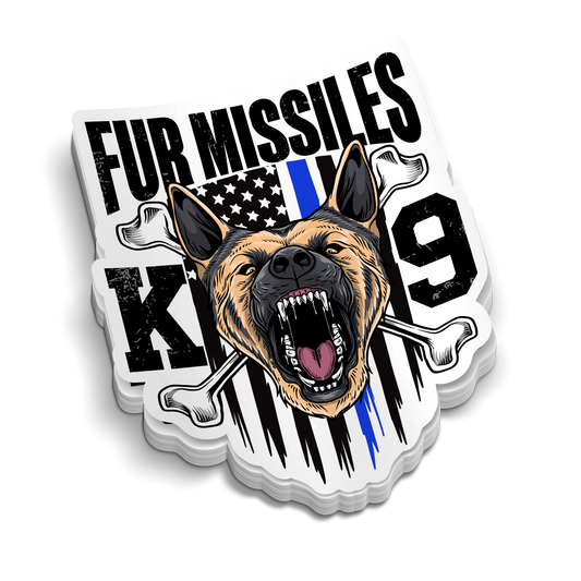 Fur Missiles Police K9 | Police Stickers