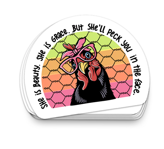 Beauty and Grace - Funny Tumbler Stickers