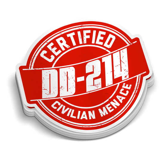 Certified DD-214 Menace | Funny Military Stickers