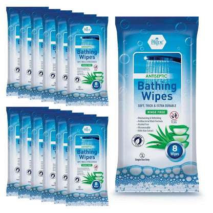 MedPride 8"x8" Bathing Wipes, 8 Counts / 12 box/ 2 box/case, 192 counts
