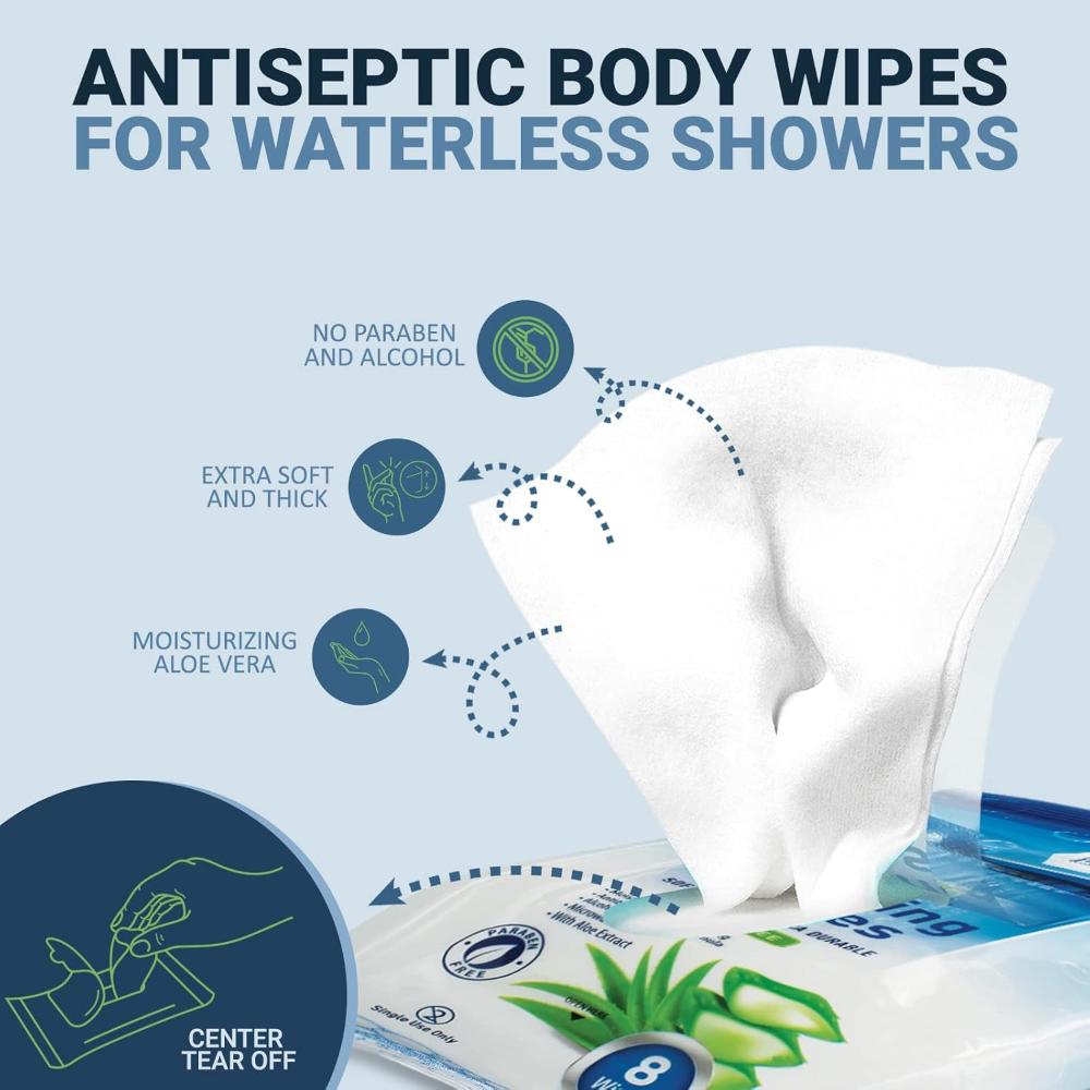 MedPride 8"x8" Bathing Wipes, 8 Counts / 12 box/ 2 box/case, 192 counts