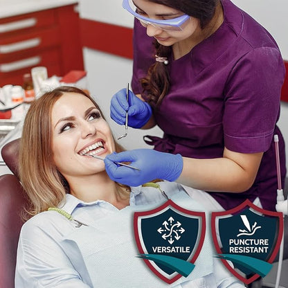 MedPride Shield Line Nitrile Exam Gloves 4 Mil Non-Sterile Powder Free Bi-L - 100 Gloves / Case of 10 (1000 count)