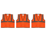 Safety Main 05EAMO Economy Vest, Class 2, All Mesh, Hi-Vis Orange, Pack of 3
