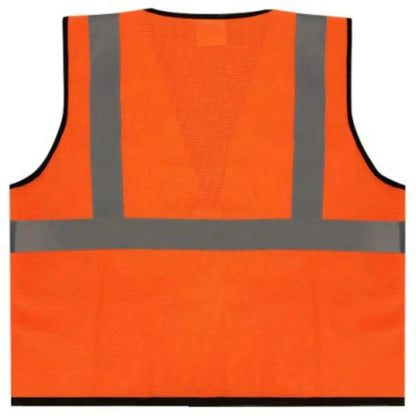 Safety Main 05EAMO Economy Vest, Class 2, All Mesh, Hi-Vis Orange, Pack of 5