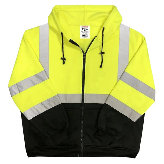 Safety Main 05LWJYB Lightweight Jacket, Class 3, Hi-Vis Yellow with Black Bottom, Pack of 10