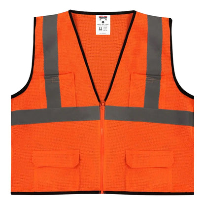 Safety Main 05EAMO Economy Vest, Class 2, All Mesh, Hi-Vis Orange, Pack of 3