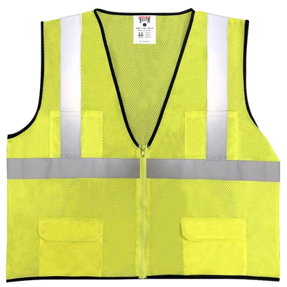 Safety Main 05EAMYZ Economy Vest, Class 2, All Mesh, Hi-Vis Yellow, Pack of 5
