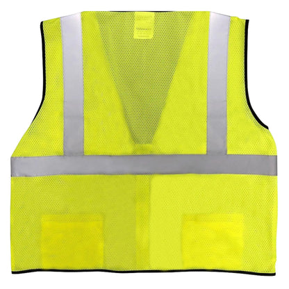 Safety Main 05EAMYZ Economy Vest, Class 2, All Mesh, Hi-Vis Yellow, Pack of 3