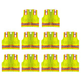 Safety Main 05TTSYZ Surveyor Vest, Class 2, Solid Front, Mesh Back, Hi-Vis Yellow, Pack of 10