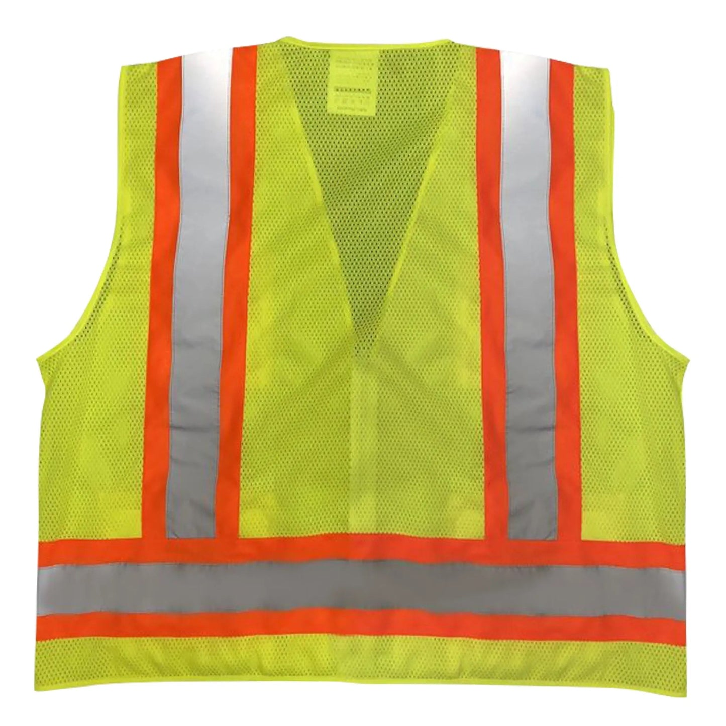 Safety Main 05TTSYZ Surveyor Vest, Class 2, Solid Front, Mesh Back, Hi-Vis Yellow, Pack of 10