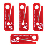 LINE2design Emergency Seat Belt Cutters Rescue Lifesaver, EMS Tools - Red 4-Pack
