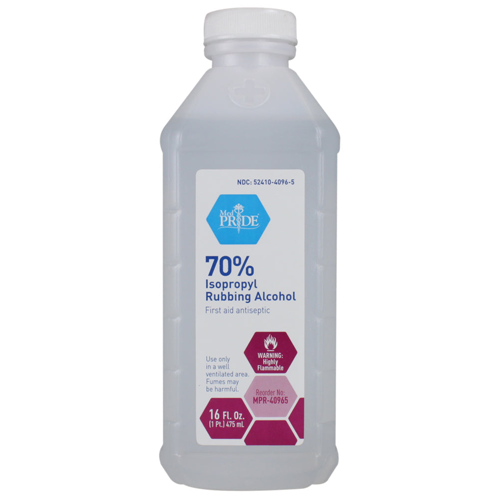 MedPride Isopropyl Rubbing 70%  Alcohol - 16oz -  Case of 24