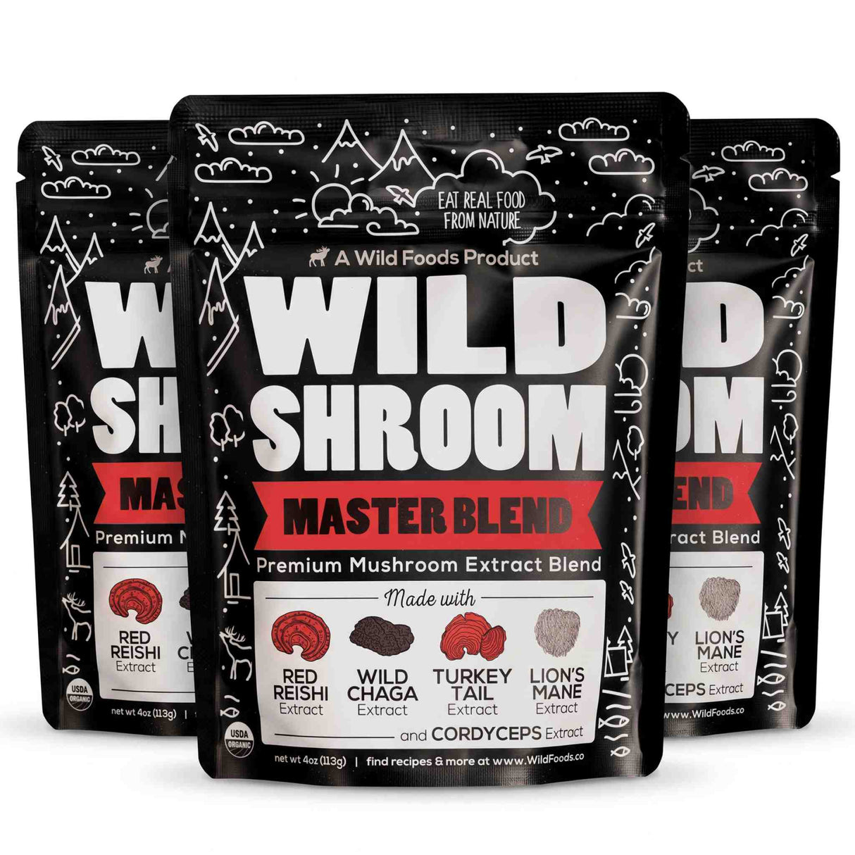 Master Mushrooms Blend, 110 servings – Immune Boosting Adaptogenic Mushrooms