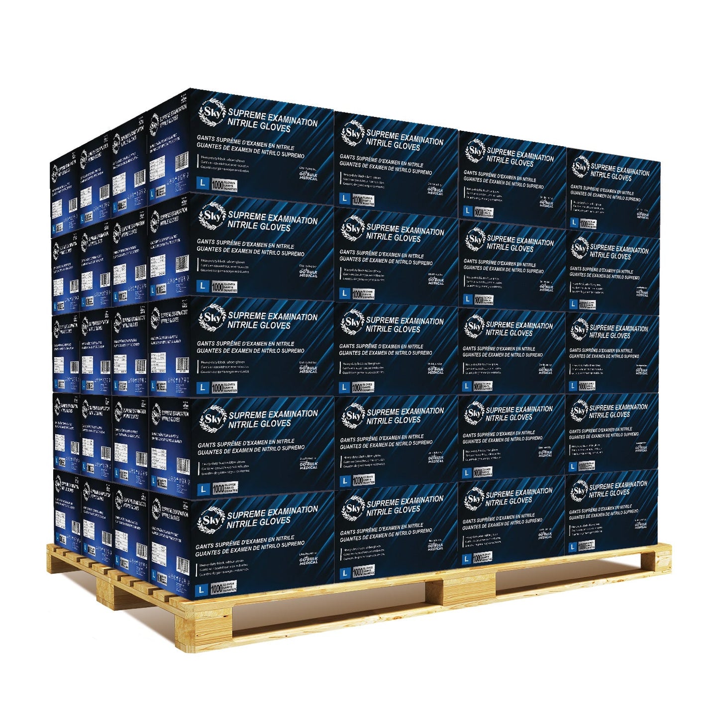 Pallet Sky Black Nitrile Exam Gloves of 100 Cases(100,000 Gloves) 5 mil Thick Powder-Free Heavy Duty Disposable
